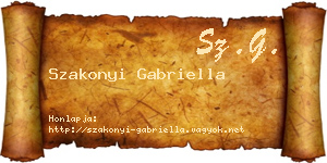 Szakonyi Gabriella névjegykártya